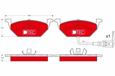 Brake Pad Set, disc brake TRW GDB1386DTE