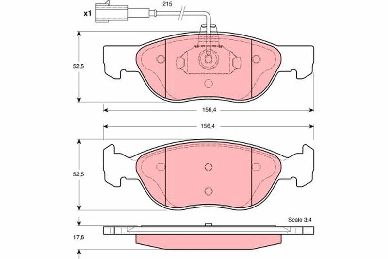 TRW GDB1387 Brake Pad Set, disc brake