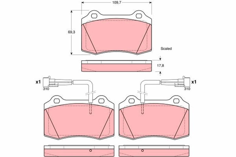 TRW GDB1392 Brake Pad Set, disc brake
