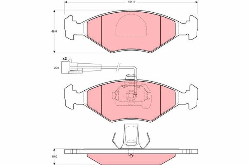 TRW GDB1393 Brake Pad Set, disc brake