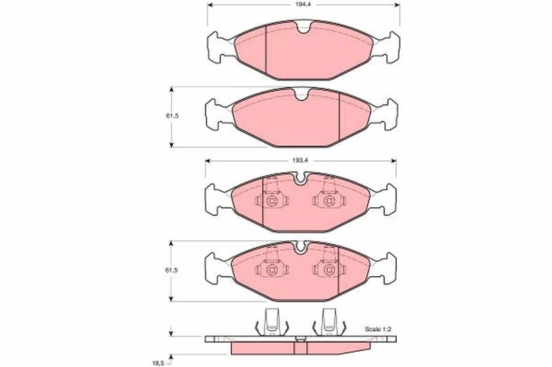 TRW GDB1400 Brake Pad Set, disc brake