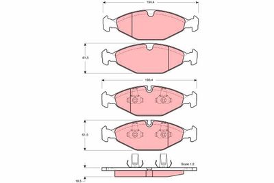 Brake Pad Set, disc brake TRW GDB1400