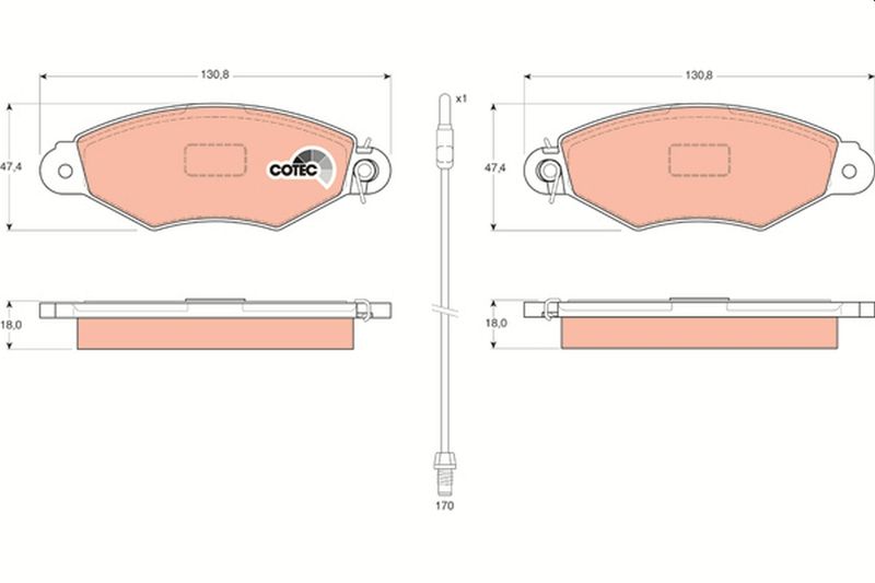 TRW GDB1402 Brake Pad Set, disc brake
