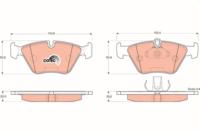 TRW GDB1404 Brake Pad Set, disc brake