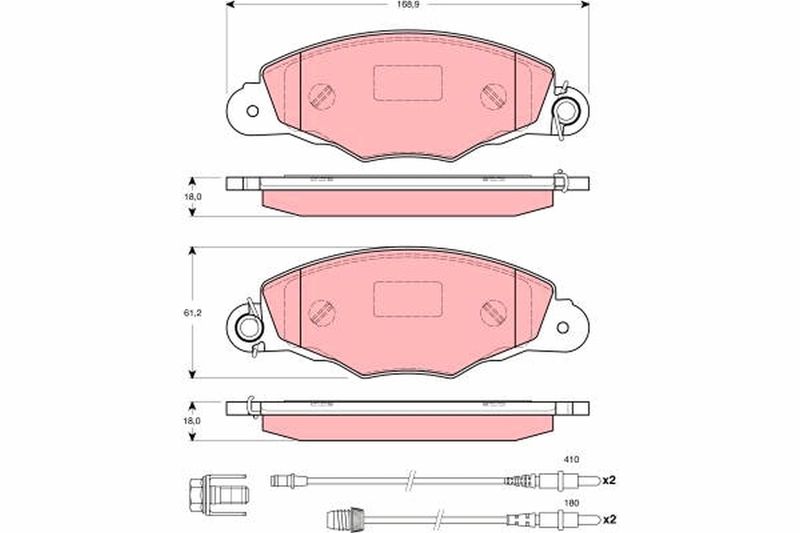 TRW GDB1410 Brake Pad Set, disc brake