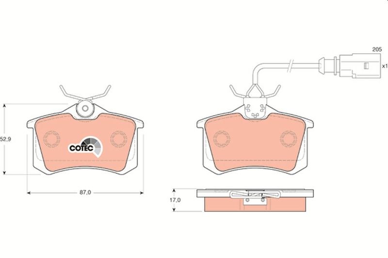 TRW GDB1415 Brake Pad Set, disc brake
