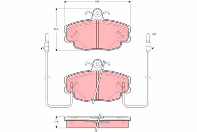 Brake Pad Set, disc brake TRW GDB1428
