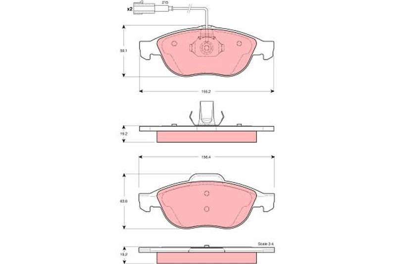 TRW GDB1441 Brake Pad Set, disc brake