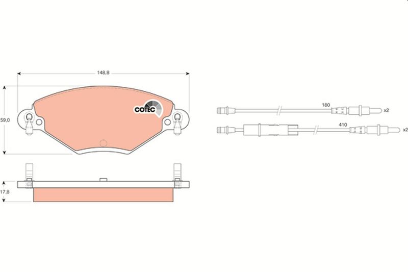 TRW GDB1448 Brake Pad Set, disc brake