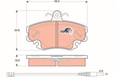 Brake Pad Set, disc brake TRW GDB1465