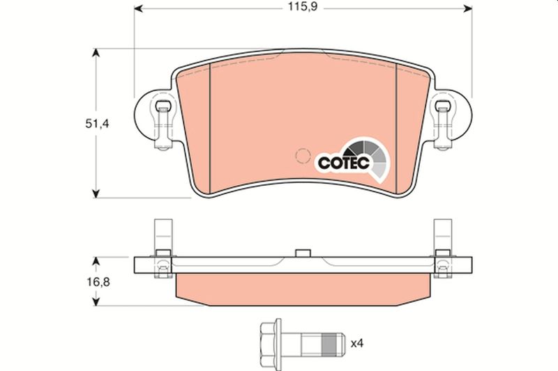 TRW GDB1470 Brake Pad Set, disc brake