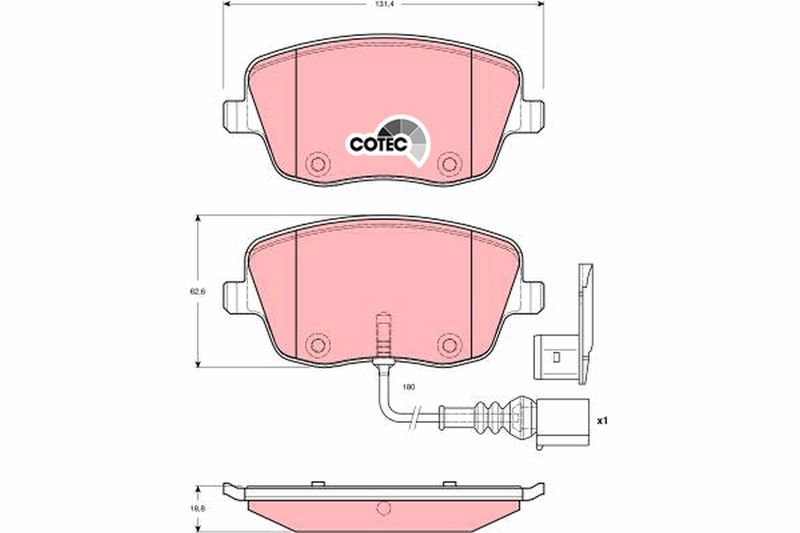 TRW GDB1472 Brake Pad Set, disc brake