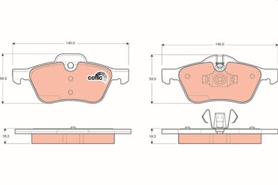 Brake Pad Set, disc brake TRW GDB1476