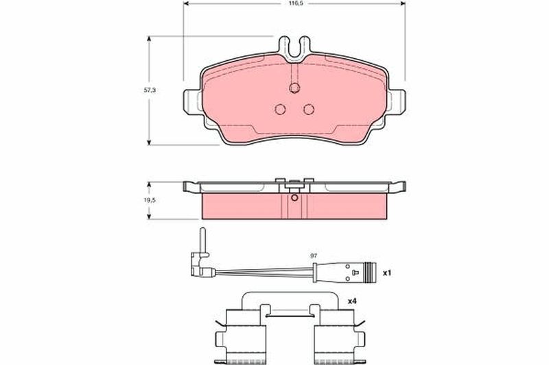 TRW GDB1480 Brake Pad Set, disc brake
