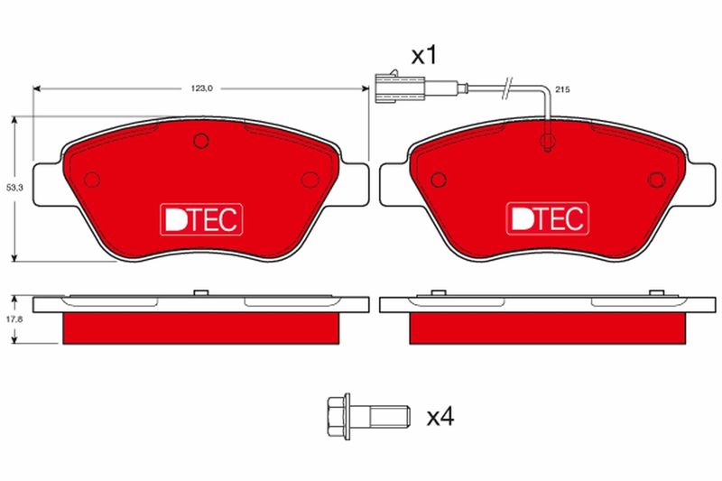 TRW GDB1482DTE Brake Pad Set, disc brake