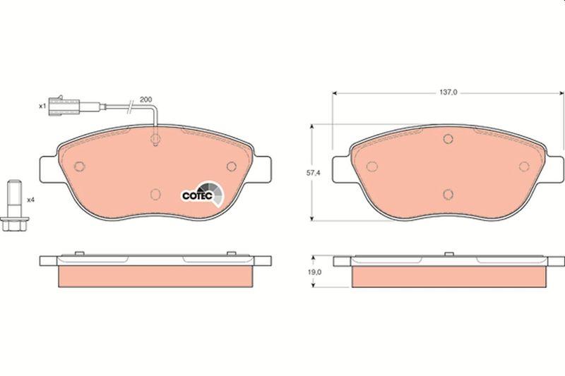 TRW GDB1483 Brake Pad Set, disc brake