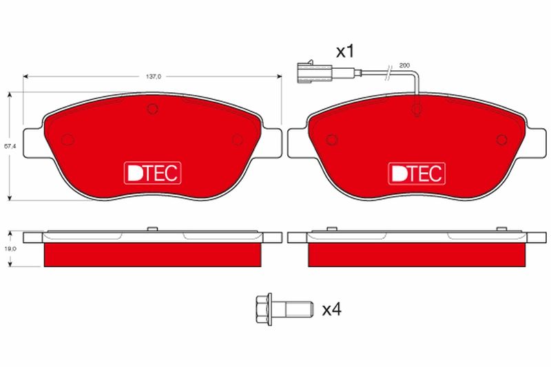 TRW GDB1483DTE Brake Pad Set, disc brake