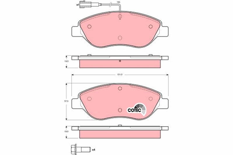 TRW GDB1484 Brake Pad Set, disc brake