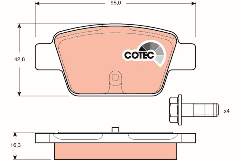 TRW GDB1485 Brake Pad Set, disc brake