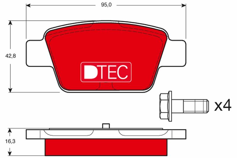 TRW GDB1485DTE Brake Pad Set, disc brake