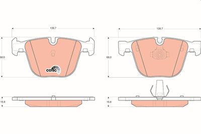 Brake Pad Set, disc brake TRW GDB1502