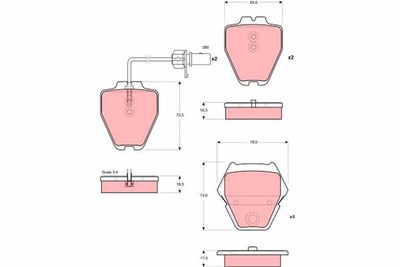 Brake Pad Set, disc brake TRW GDB1505