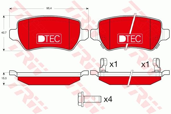 TRW GDB1515DTE Brake Pad Set, disc brake