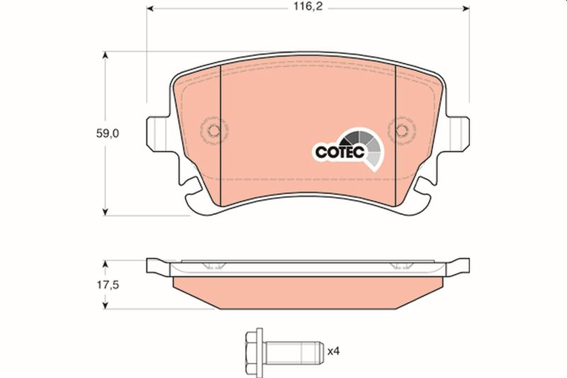 TRW GDB1516 Brake Pad Set, disc brake