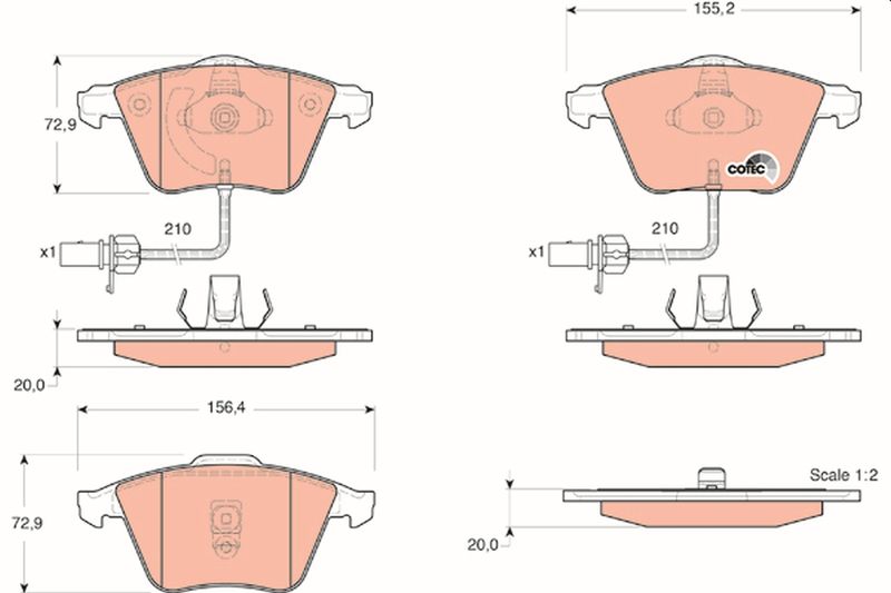 TRW GDB1528 Brake Pad Set, disc brake