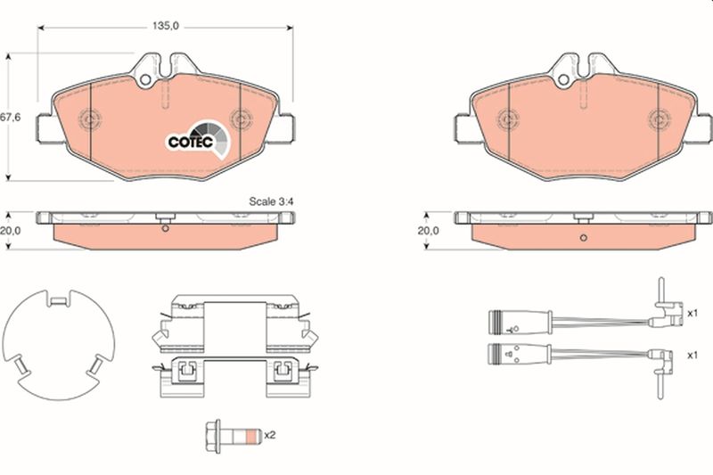 TRW GDB1542 Brake Pad Set, disc brake