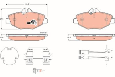 Brake Pad Set, disc brake TRW GDB1542