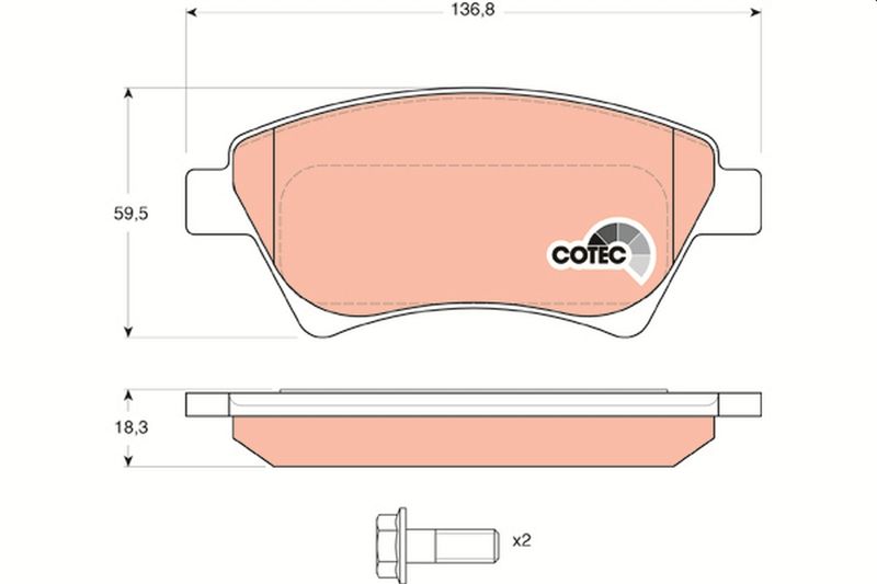 TRW GDB1552 Brake Pad Set, disc brake