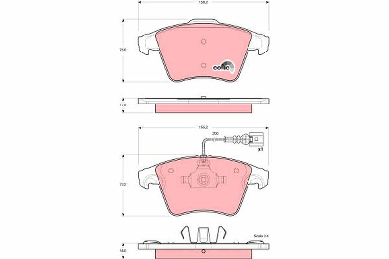 TRW GDB1556 Brake Pad Set, disc brake