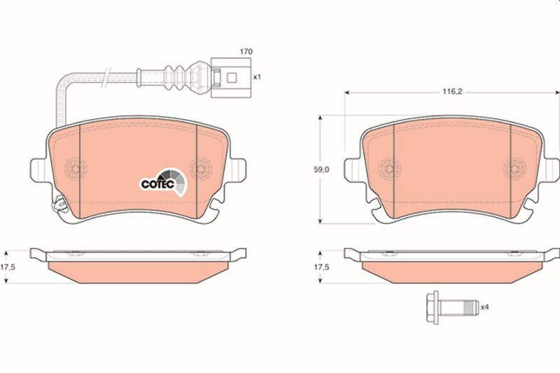 TRW GDB1557 Brake Pad Set, disc brake
