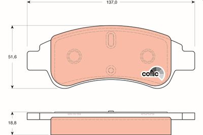 Brake Pad Set, disc brake TRW GDB1563