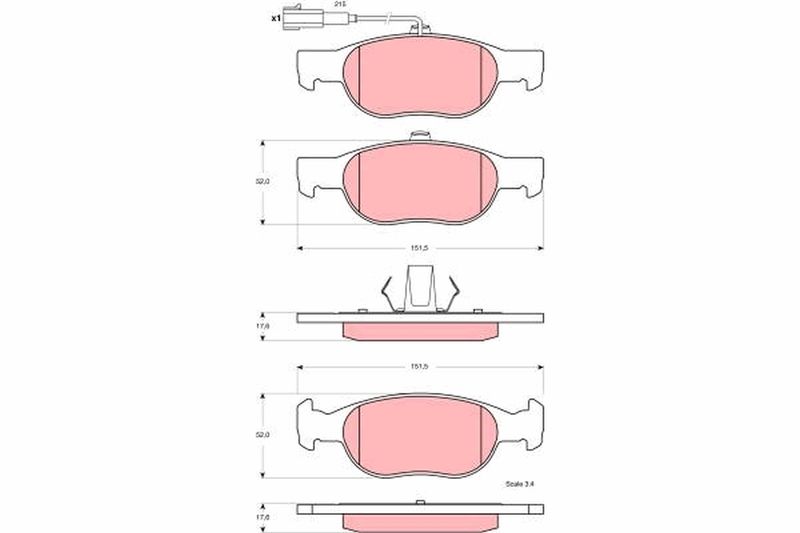 TRW GDB1564 Brake Pad Set, disc brake
