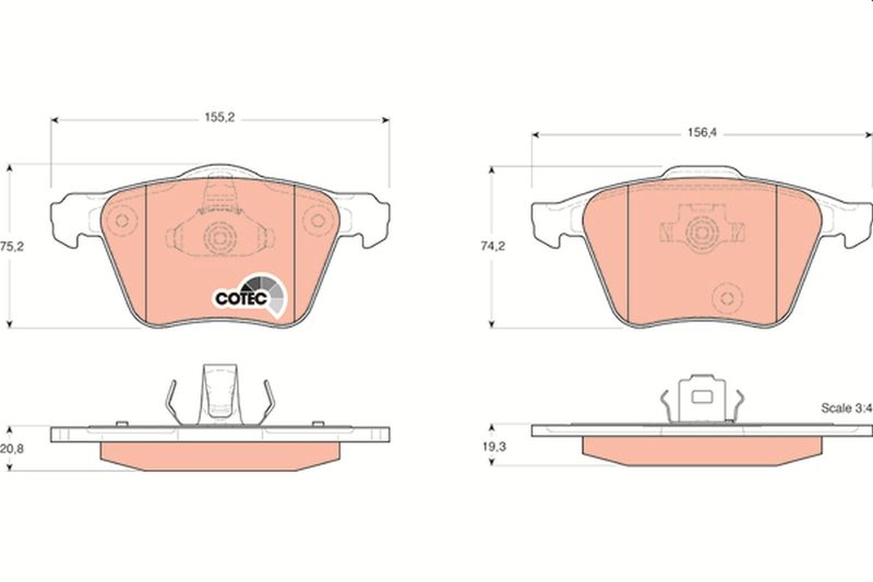 TRW GDB1565 Brake Pad Set, disc brake