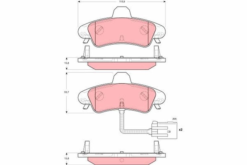 TRW GDB1581 Brake Pad Set, disc brake