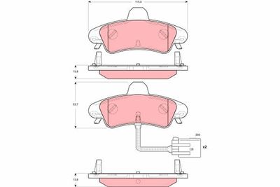 Brake Pad Set, disc brake TRW GDB1581