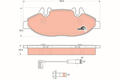 Brake Pad Set, disc brake TRW GDB1600
