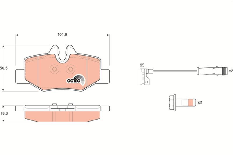TRW GDB1601 Brake Pad Set, disc brake