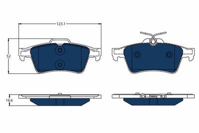 Brake Pad Set, disc brake TRW GDB1621BTE