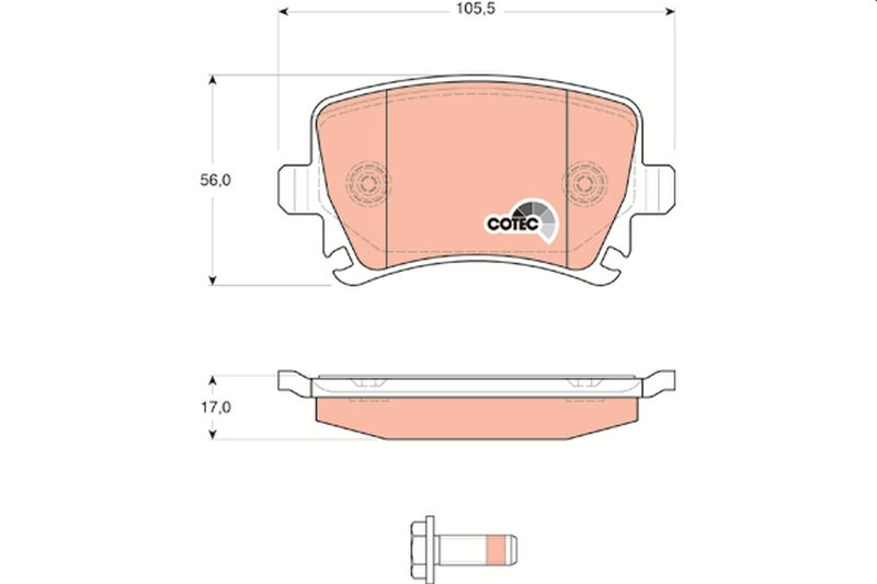 TRW GDB1622 Brake Pad Set, disc brake