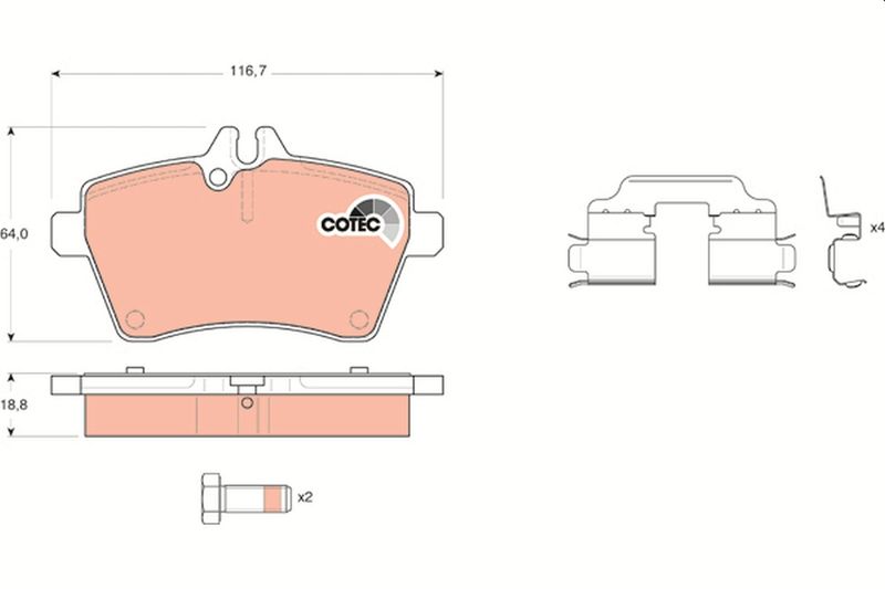 TRW GDB1629 Brake Pad Set, disc brake