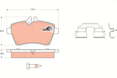 Brake Pad Set, disc brake TRW GDB1629
