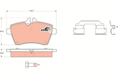 Brake Pad Set, disc brake TRW GDB1630
