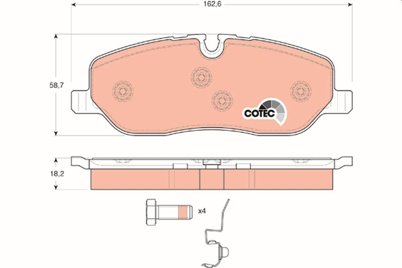 TRW GDB1631 Brake Pad Set, disc brake