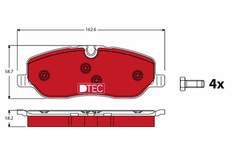 TRW GDB1631DTE Brake Pad Set, disc brake