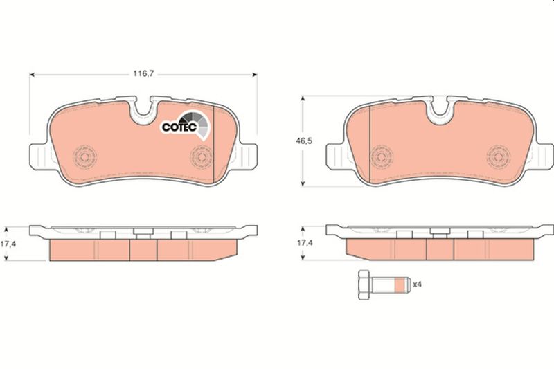TRW GDB1632 Brake Pad Set, disc brake