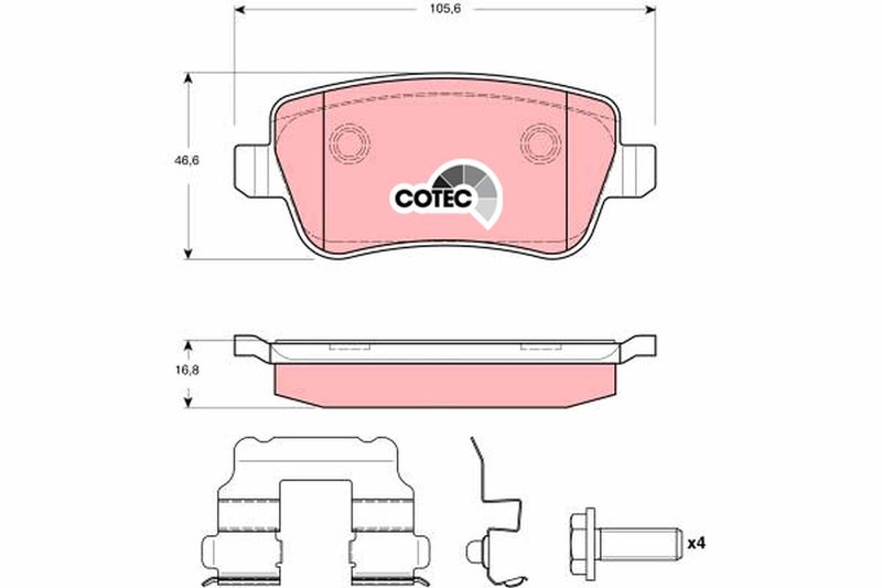 TRW GDB1637 Brake Pad Set, disc brake